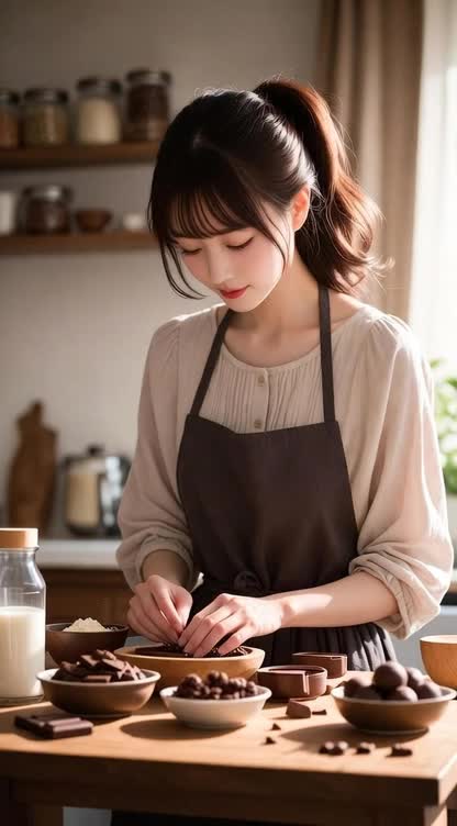 もうすぐバレンタインデー。心を込めてチョコ作り… のサムネイル