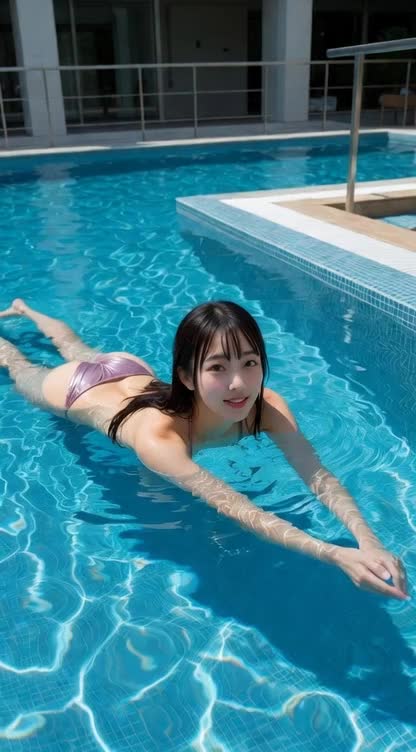 プールから上がる美女 のサムネイル