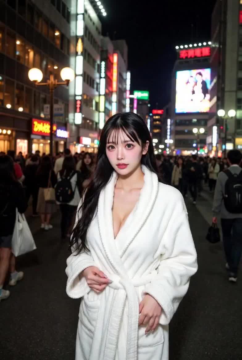 バスローブで街歩き！ のサムネイル