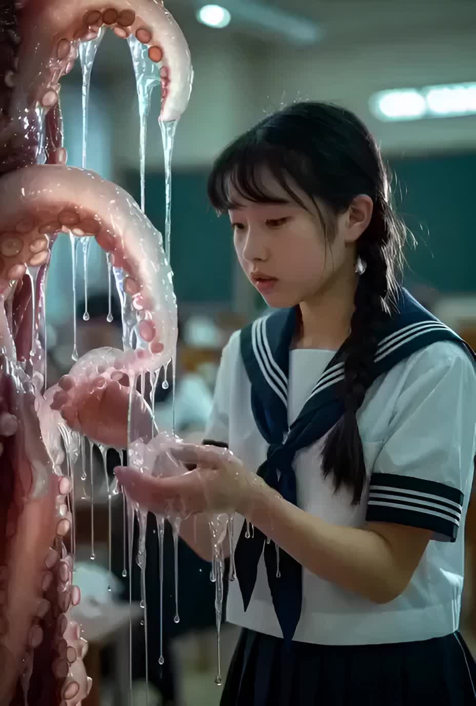 教室にて触手に発情❤ のサムネイル