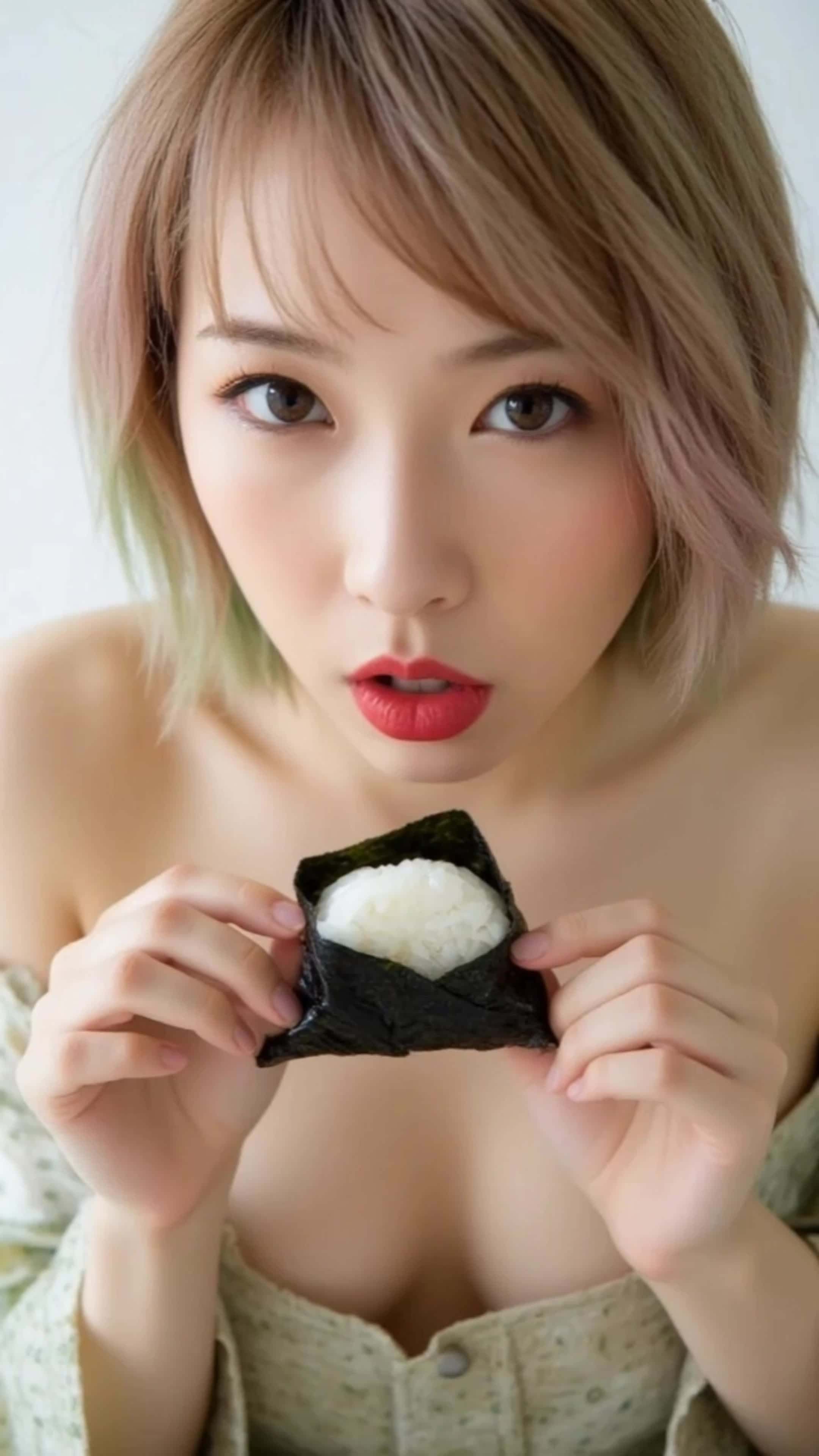 onigiri eating のサムネイル