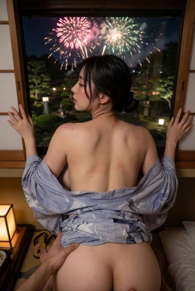 花火を見ながら立ちバック のサムネイル