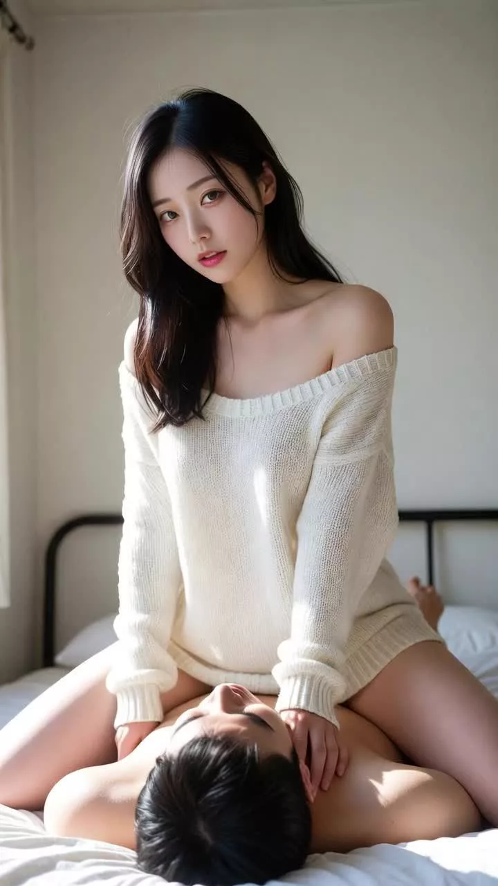 美女との騎乗位セックス