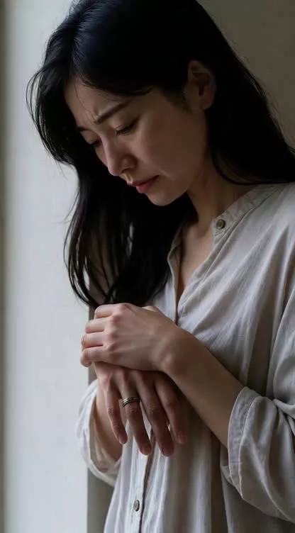 熟女　悩んだ末脱ぎます