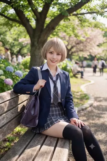金髪ミニスカ◯Kの大開脚パンチラ💖