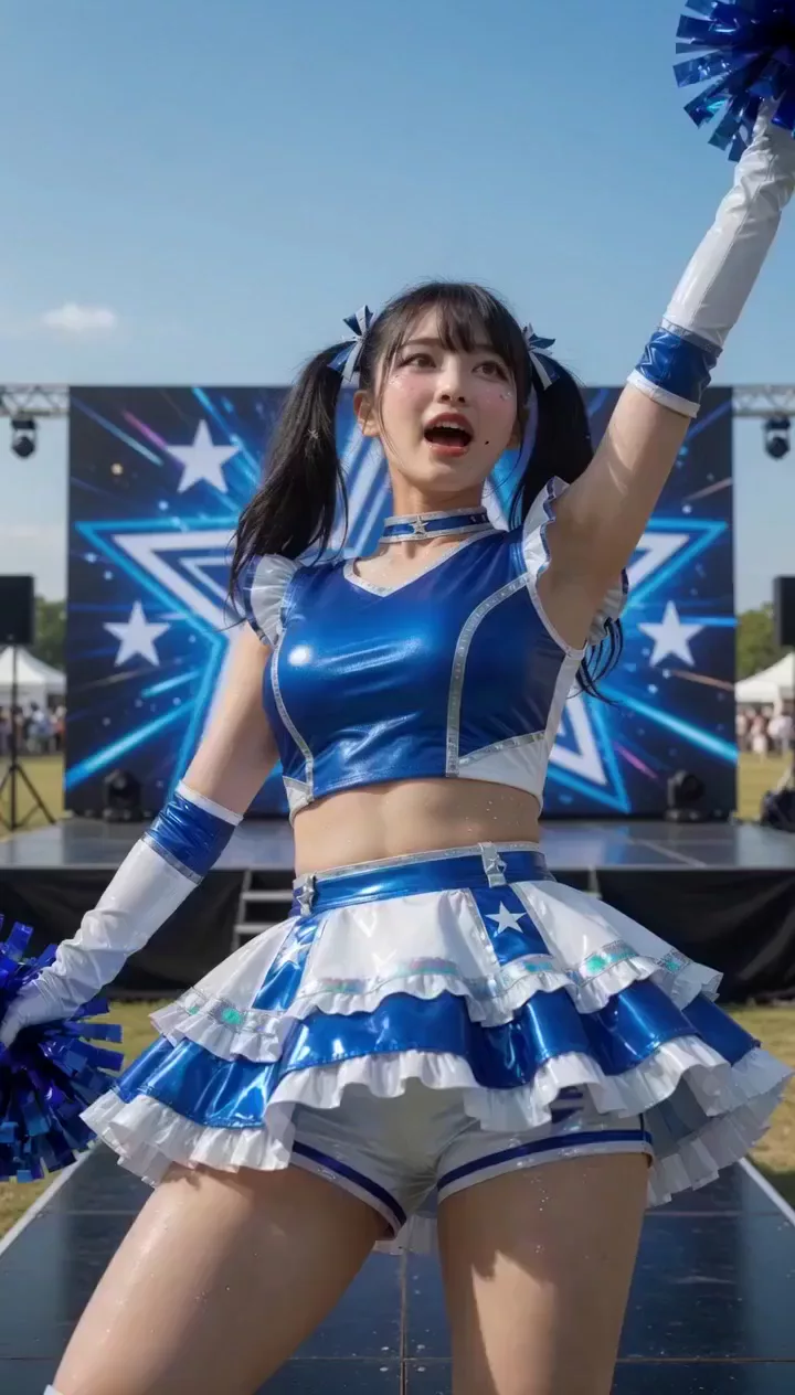 ダンス中におっぱいが飛び出すイリュージョンチアダンス