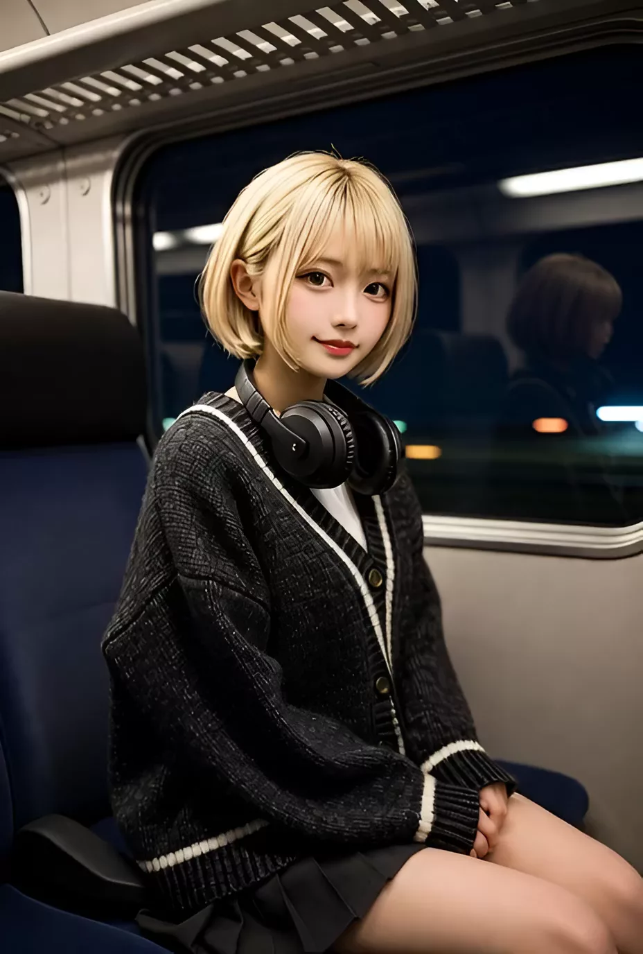 金髪ギャルが電車で