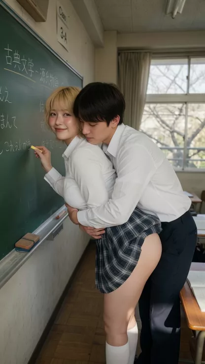 教室で
