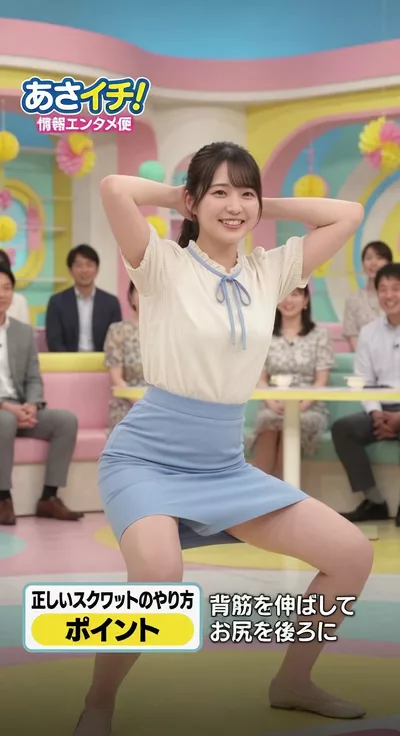 女子アナスクワット