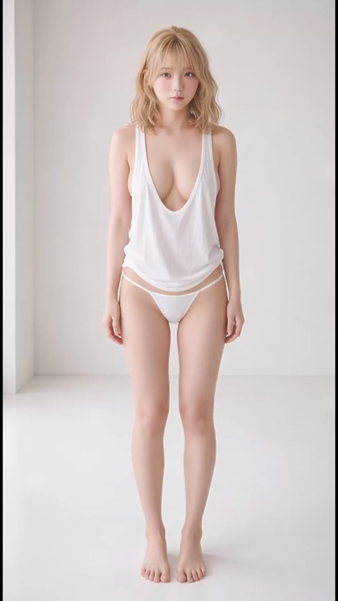 金髪巨乳ギャルが頑張ってポロリします。